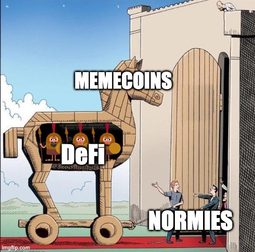 0xCashinsky's tweet photo. We're in a bull market. Things like $PEPE don't happen in a bear market.

Bull markets always starts with a meme: 

$DOGE in 2021, $PEPE in 2023... https://t.co/YPleRjcRbn