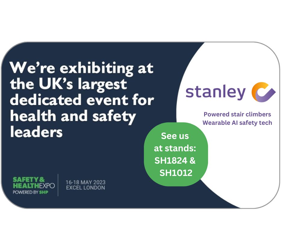 StanleyHandling's tweet photo. Visiting the @SHExpo is a must for anyone involved with health and safety.

Stanley will be demonstrating the power of AI wearable safety technology on stands SH1824 and SH1012 to highlight how businesses can embrace AI data-driven technology.

#wearabletechnology #SHE2023 https://t.co/XGkFeKo4jq