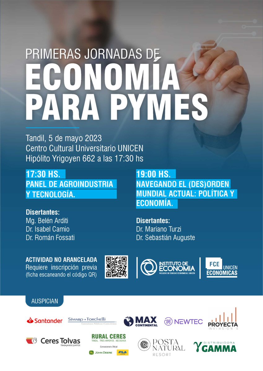 NoticiasEcon's tweet photo. HOY es el día! Primeras Jornadas de Economía para PyMes del Instituto de Economía UNICEN Tandil 

Los esperamos! Inscripción obligatoria y gratuita aqui: 

https://t.co/TYKgTC1N31 https://t.co/oCR04OTw9t