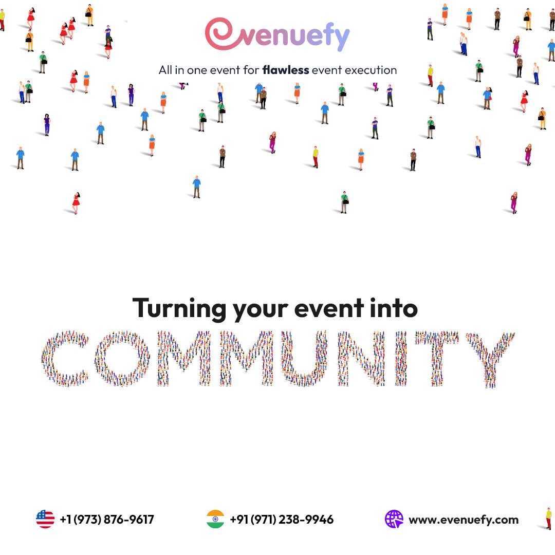 EvenuefyInc's tweet image. With tools like mobile apps or virtual/hybrid event platforms, you can take #eventattendees from guests to #community members while increasing event turnout, engagement and lowering your budget.

Need an #eventmanagementplatform that can help you create community? #Evenuefy can.
