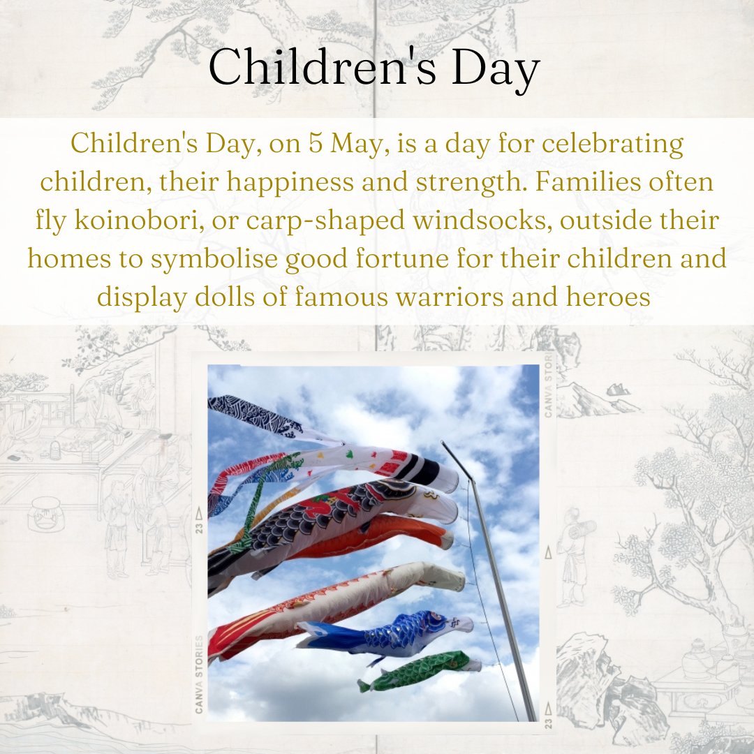 The last in the series of national holidays which make up Golden Week in Japan is Children's Day - 5 May. Learn more about how this day is celebrated below! 🎏

#GoldenWeek #JapaneseHolidays