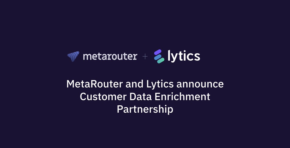 🎉Exciting news! MetaRouter & @lytics have partnered to provide customer data enrichment for Lytics users, running natively in @googlecloud Platform. Lytics users can increase their total addressable customers up to 70%! 

#marketingtechnology #customerdata  #googlecloudplatform