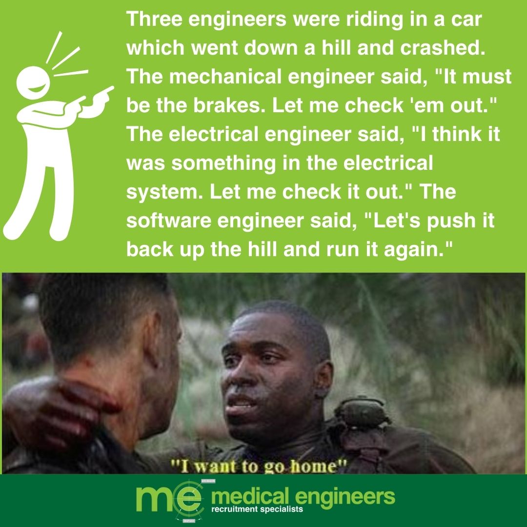 MedEngineers's tweet image. Can you relate to this classic joke about engineers? Tag your engineer friends and share a laugh! #engineerhumor #funny #memes