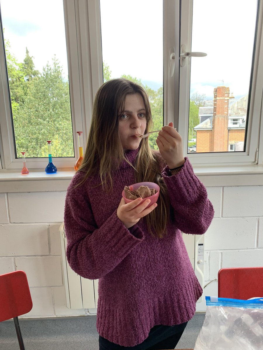 QAS_STEM's tweet photo. U5 Chemists spent part of their FINAL EVER lesson revisiting changes of state of sugar, milk and cream! Good luck in your exams. #fierceminds. https://t.co/56ihjnfjJi