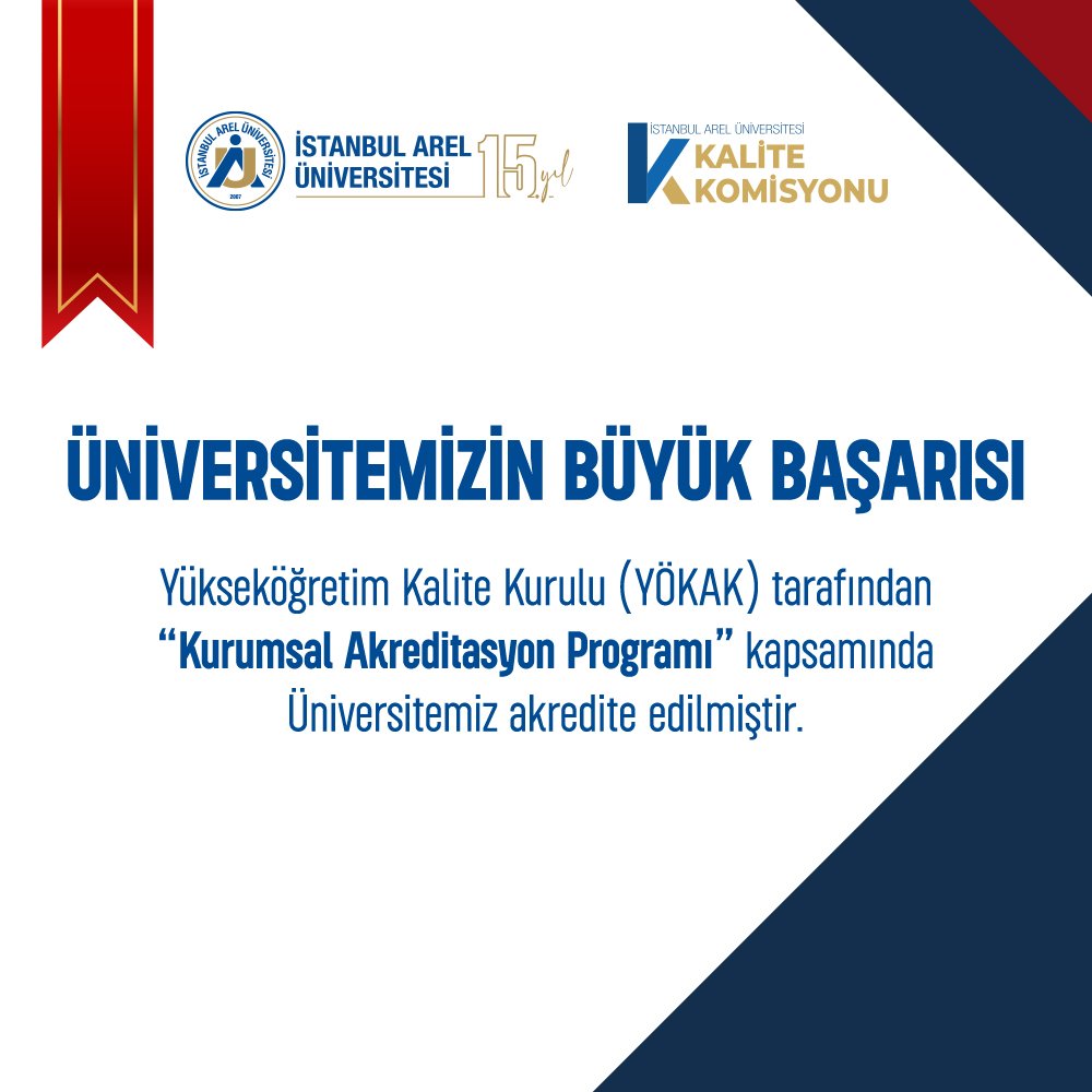 🏅ÜNİVERSİTEMİZİN BÜYÜK BAŞARISI 
Yükseköğretim Kalite Kurulu (YÖKAK) tarafından "Kurumsal Akreditasyon Programı" kapsamında Üniversitemiz akredite edilmiştir.