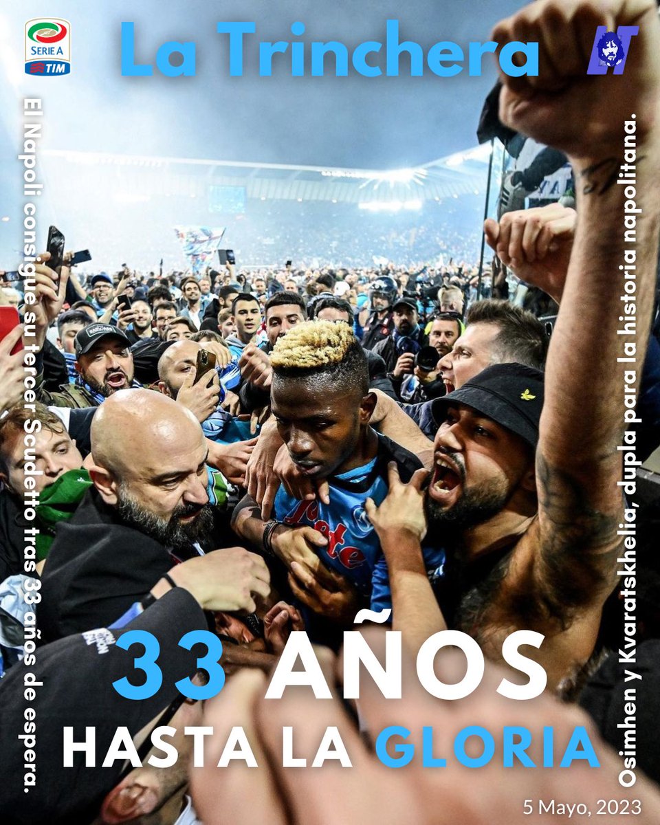 LaTrinchera__'s tweet photo. 📰🗞️ "33 años hasta la gloria" 5 Mayo, 2023.

#Napoli #Napul3 #NapoliCampione #napolicampioneditalia https://t.co/xNsGzyQHwU