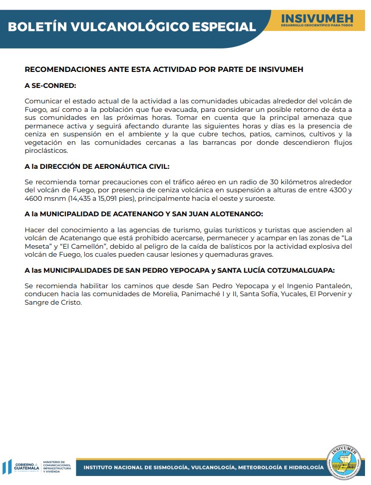 ConredGuatemala's tweet photo. #VolcánDeFuego En seguimiento a la erupción del volcán de Fuego el @insivumehgt informa que, durante la madrugada y primeras horas de esta mañana, la actividad eruptiva ha continuado su disminución.

Más detalles en el Boletín Vulcanológico Especial BEFGO #025-2023. https://t.co/u9sVmAzBks
