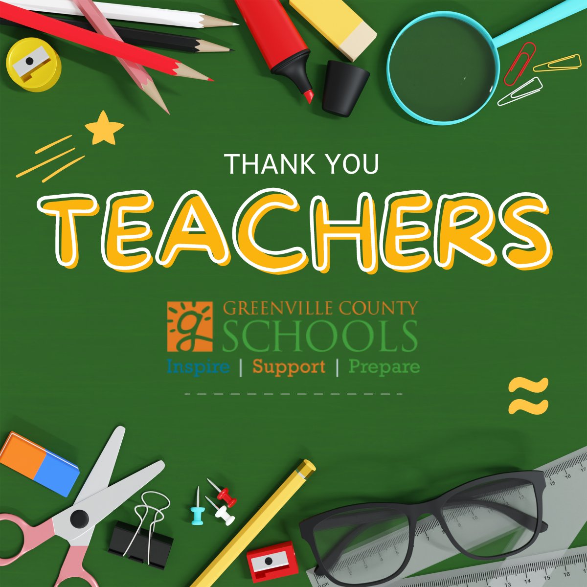 It’s #teacherappreciationweek and no school district, or schools, CELEBRATE like we do! No matter where we are in life, TEACHERS INFLUENCED US, and CONTINUE to IMPACT our lives long after becoming adults!
#teacherrecruitment #teacherappreciationweek #gcschools #yeahthatgreenville