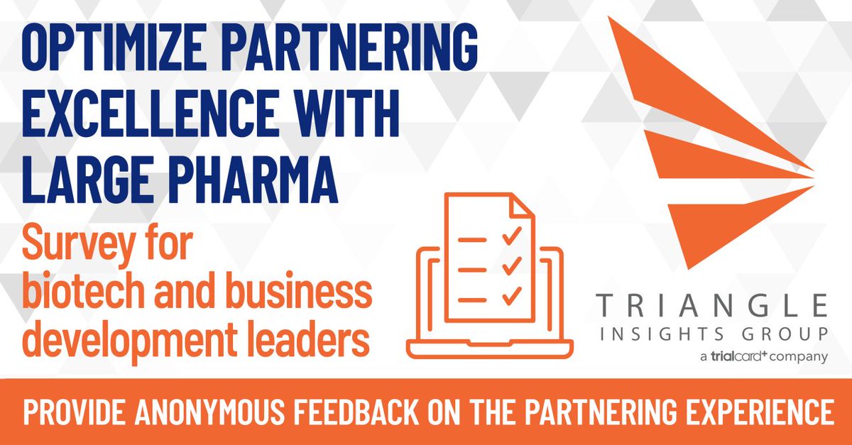 TriangleInsight's tweet image. Our Partnering Performance &amp;amp; Reputation Survey is now open, collating feedback from biotech execs and business development leaders around their experience of partnering with large pharmaceutical companies. Have your say in this 15-min survey before May 19: bit.ly/44BawmL