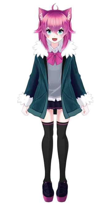 やっと服着せれた、これでお外に出かけられる。あとはリボン、靴、上着。やっぱなんだかんだ時間かかるわ #blender初心者