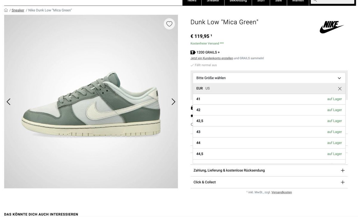 HEAT_MVMNT's tweet photo. Nike Dunk Low „Mica Green“
RESTOCK - gestern direkt weg! 💥
➡ https://t.co/7p55A24UMR
#nike #dunk #low #mica #green #sneaker #restock https://t.co/owwvuuHeTl