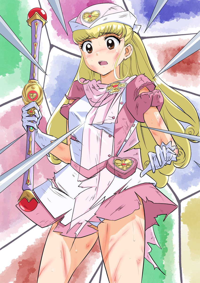 tenshinamaguli's tweet image. 久しぶりにりりか描きました。アニメ第25話で切り刻まれるりりかです。
#ヒロピン
#ナースエンジェルりりかSOS