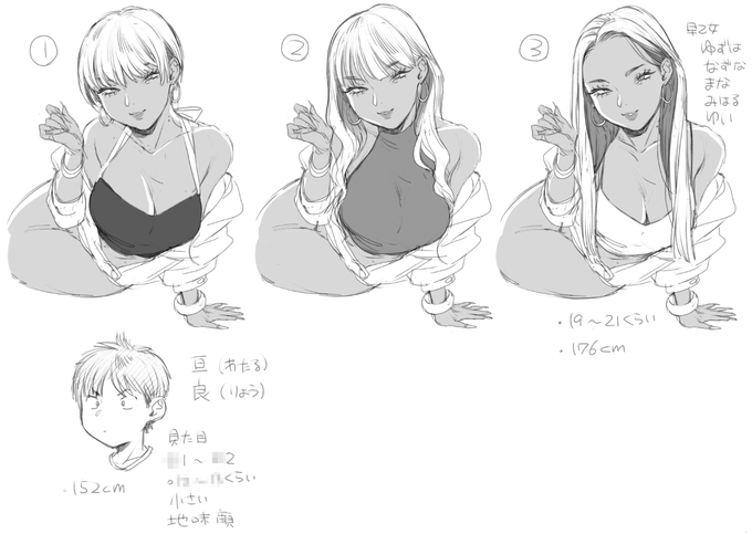 今回の同人誌の全然違う初期キャラデザ良かったら見てもろて 