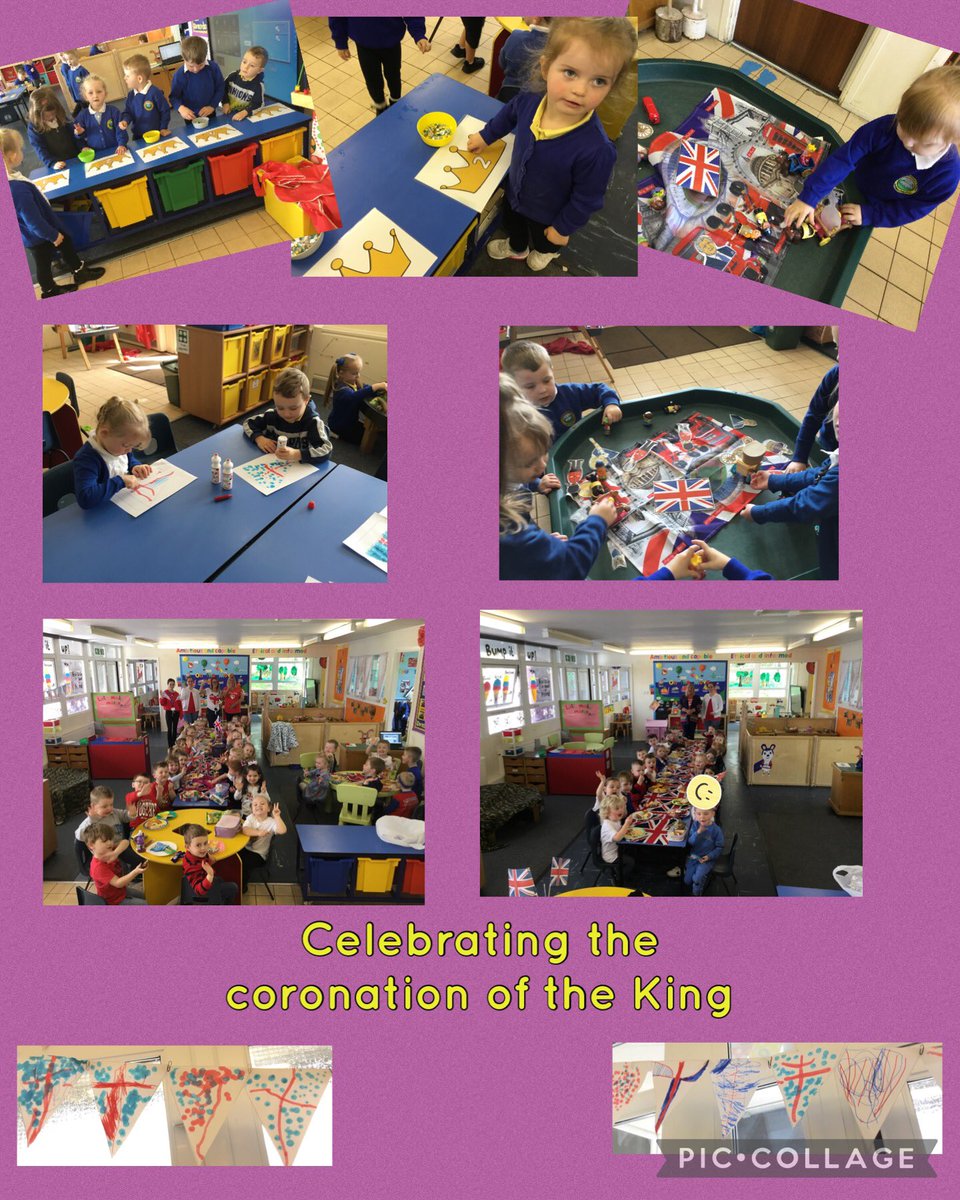 CrynalltPrimary's tweet photo. The children have had a lovely week celebrating the coronation. We’ve counted jewels on crowns, decorated bunting and used the small world characters to role play the royal procession 👑 #crypN #crypLiteracy #crypNumeracy #crypExpressiveArts https://t.co/3Y02Ddwcjo