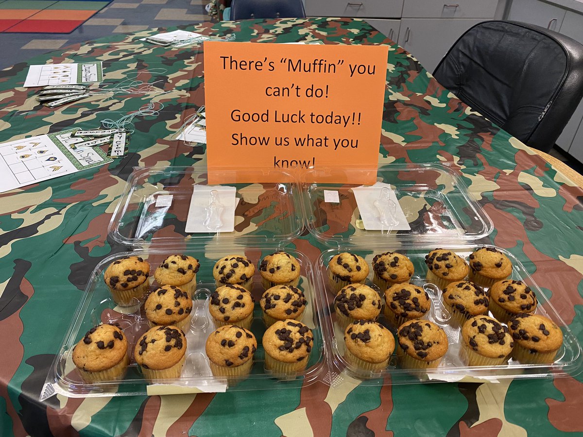 Mrs_EHall's tweet photo. There’s “muffin” these kids can’t do!  They set their goals and worked so hard on their ELA FAST test! @LelyLionsRoar https://t.co/FfAS4DnEWg