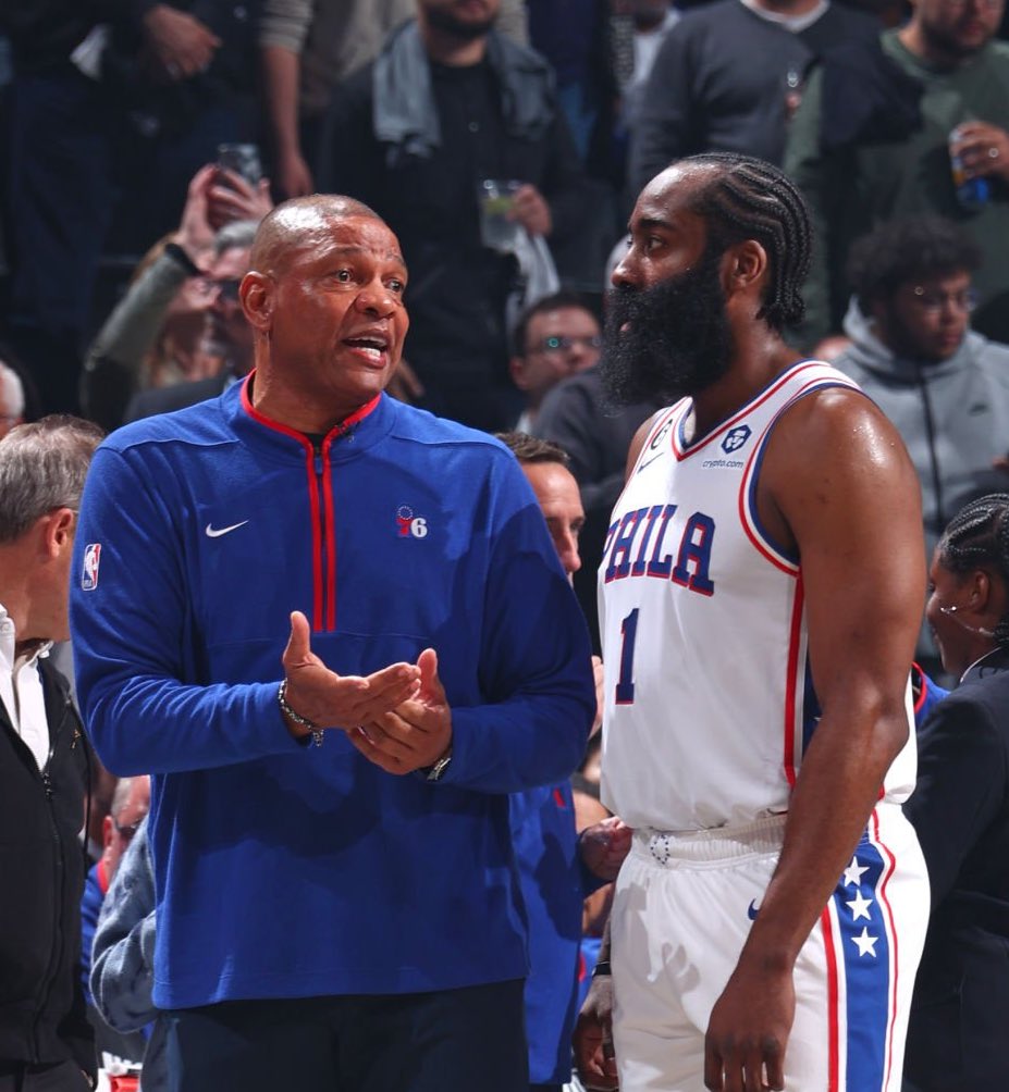 TheDunkCentral's tweet photo. Doc Rivers didn’t have a problem with James Harden going to Las Vegas in the middle of the playoffs 

“James called me before he went, and I was like, ‘So what? Do it.’ Dennis Rodman went to Vegas. They asked me about it, and I said, ‘We had three days off.’ I told them to do whatever they want. He’s a grown man. I didn’t care.” 

(Via @SteveBHoop )