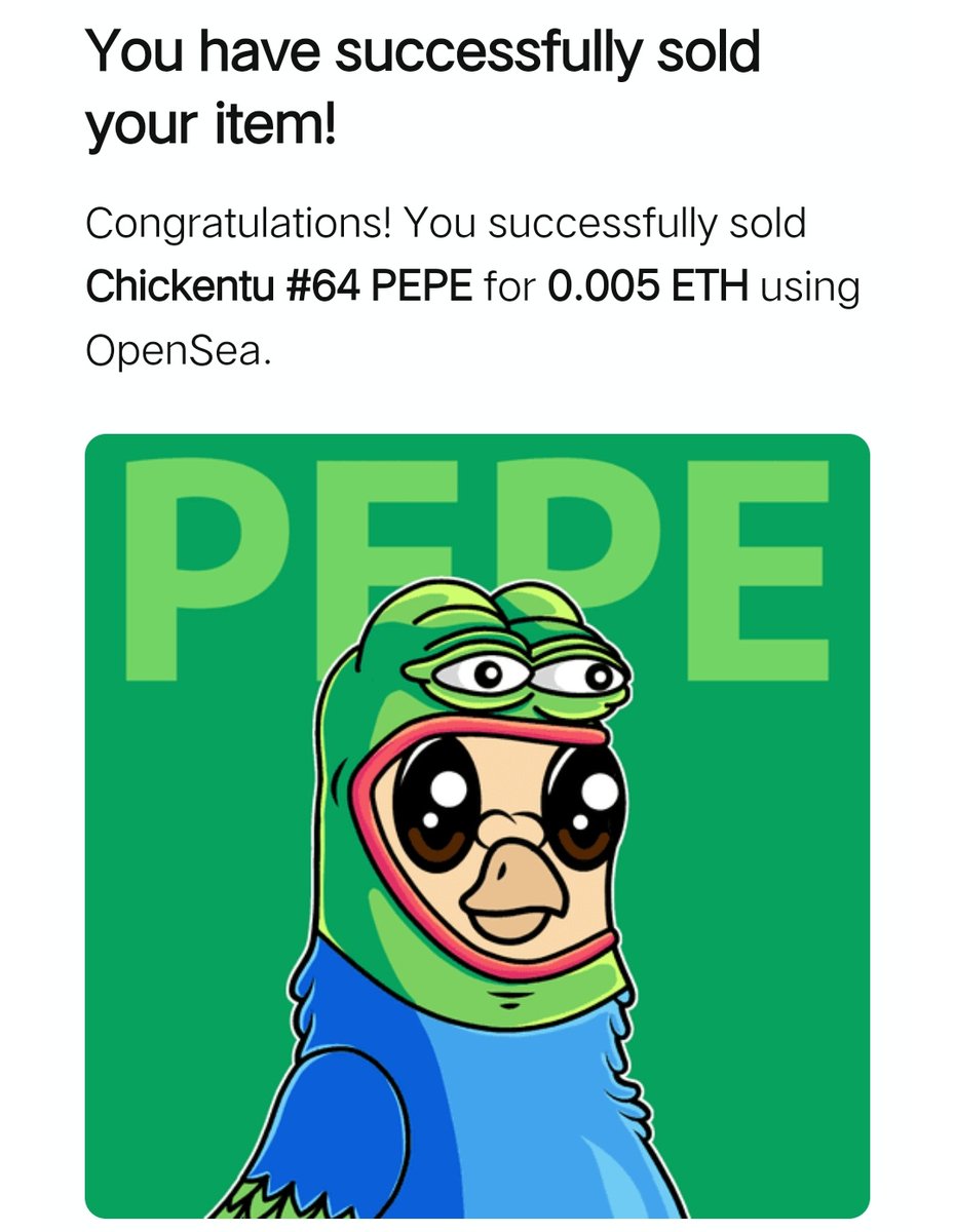 FAST SOLD😭😭
Thank you <a href="/TheEmptyTaco/">The TRYAN Taco</a> 💯💯
Always support <a href="/chickentu_nft/">Chickentu NFT</a> You are the great collector for <a href="/chickentu_nft/">Chickentu NFT</a> 💯🥰

#VERTICALNFT #PEPE