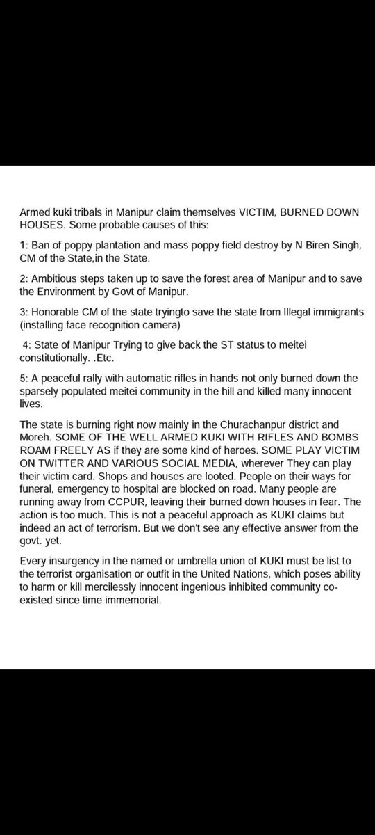 kangleica123's tweet photo. #NDTVIndia #Northeastlive
#indiatoday
#manipurisburning #timesofindia 
#CNNNews18 
#NarendraModi
#imphalunderattack #terrorism
#AmitShah #kukikillingmeiteis #saveimphal #savemanipurfrom_illegal_immigrants_kuki 
Root Cause of current chaos and main plan of Kukis invading Manipur https://t.co/yIuTL8i5Rm