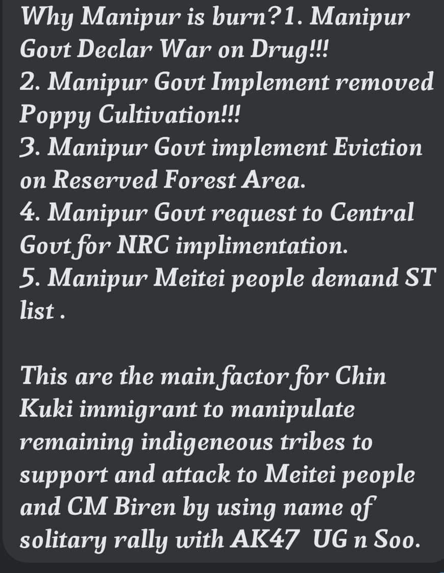 kangleica123's tweet photo. #NDTVIndia #Northeastlive
#indiatoday
#manipurisburning #timesofindia 
#CNNNews18 
#NarendraModi
#imphalunderattack #terrorism
#AmitShah #kukikillingmeiteis #saveimphal #savemanipurfrom_illegal_immigrants_kuki 
Root Cause of current chaos and main plan of Kukis invading Manipur https://t.co/yIuTL8i5Rm