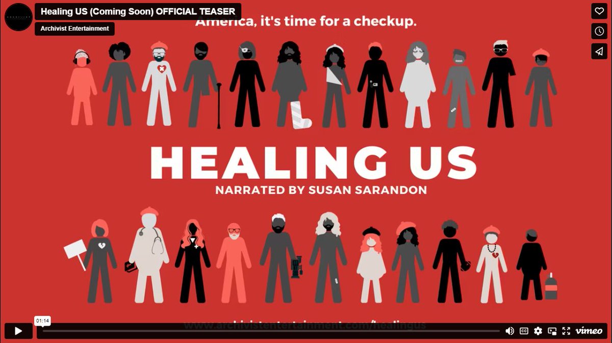 Healing us is the amazing new documentary from @KennyBallentine about the #HealthcareJustice movement from the grassroots up. Narrated by <a href="/SusanSarandon/">Susan Sarandon</a>!

Check out the trailer:
vimeo.com/794242422?embe…