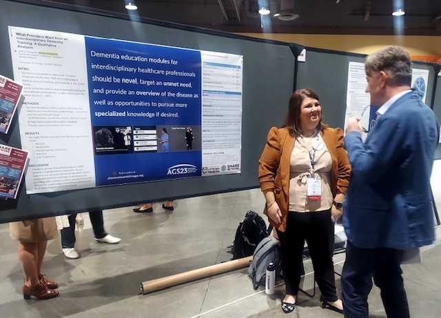 Renee presenting research on our new IL Dementia Module at #AGS2023