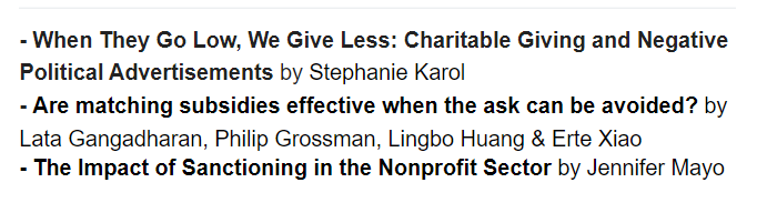 Want to be a discussant at a session on Charitable Giving <a href="/ASSAMeeting/">ASSA Meeting</a> in San Antonio Jan '24? I've got 2 more discussant spots for papers on cool topics by very cool people. Great for exposure for a junior person, or as a service to the profession! DM me or tag some suggestions