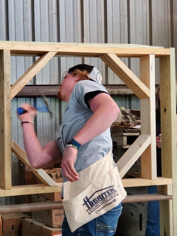 CTE_CaldwellCo's tweet photo. Wow, what a wonderful day at the Caldwell County Trades Competition! Students from Core Construction, Carpentry &amp; Masonry courses at @HibritenHigh @SouthCaldwell1 &amp; @west_caldwell1  came together to show off their skills! This event was held at Hibriten Building Supply! #ctefornc https://t.co/F4E8SfGzlE