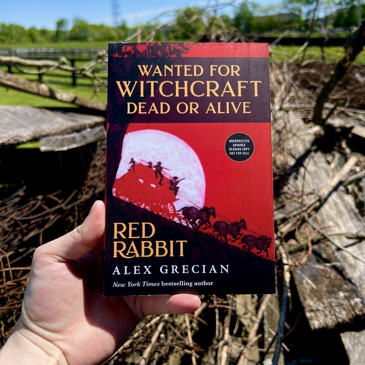 Yeehaw!! I came back from some outdoor chores to find this treat from Alex Grecian & Tor Nightfire. Folk horror in the 19th century American West? Hunting witches? Sign me up! RED RABBIT arrives this fall & I can already tell it’ll be a perfect read for those sere September days.