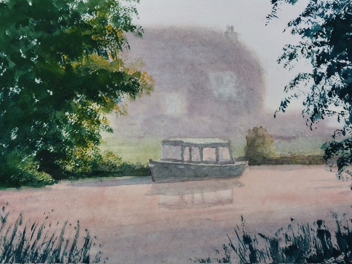 'Misty Morning, Flatford Mill, Suffolk'. 
11x15 inches unframed watercolour. 
#colinsteedart1 #flatfordmill #johnconstable #counstablecountry #fscflatfordmill #fieldstudycentre