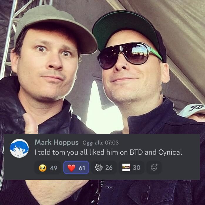 blink182italia's tweet photo. How do we all feel about Tom singing Matt songs?

#blink182 https://t.co/gqytV5yVRA