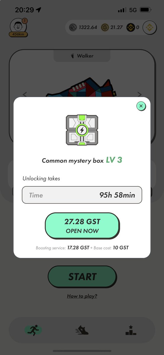 My first mystery box Lv 3 . Thanks to 125% strategy 🥰🥰 #stepn #stepnalgarve

<a href="/Stepnofficial/">STEPN GO</a>