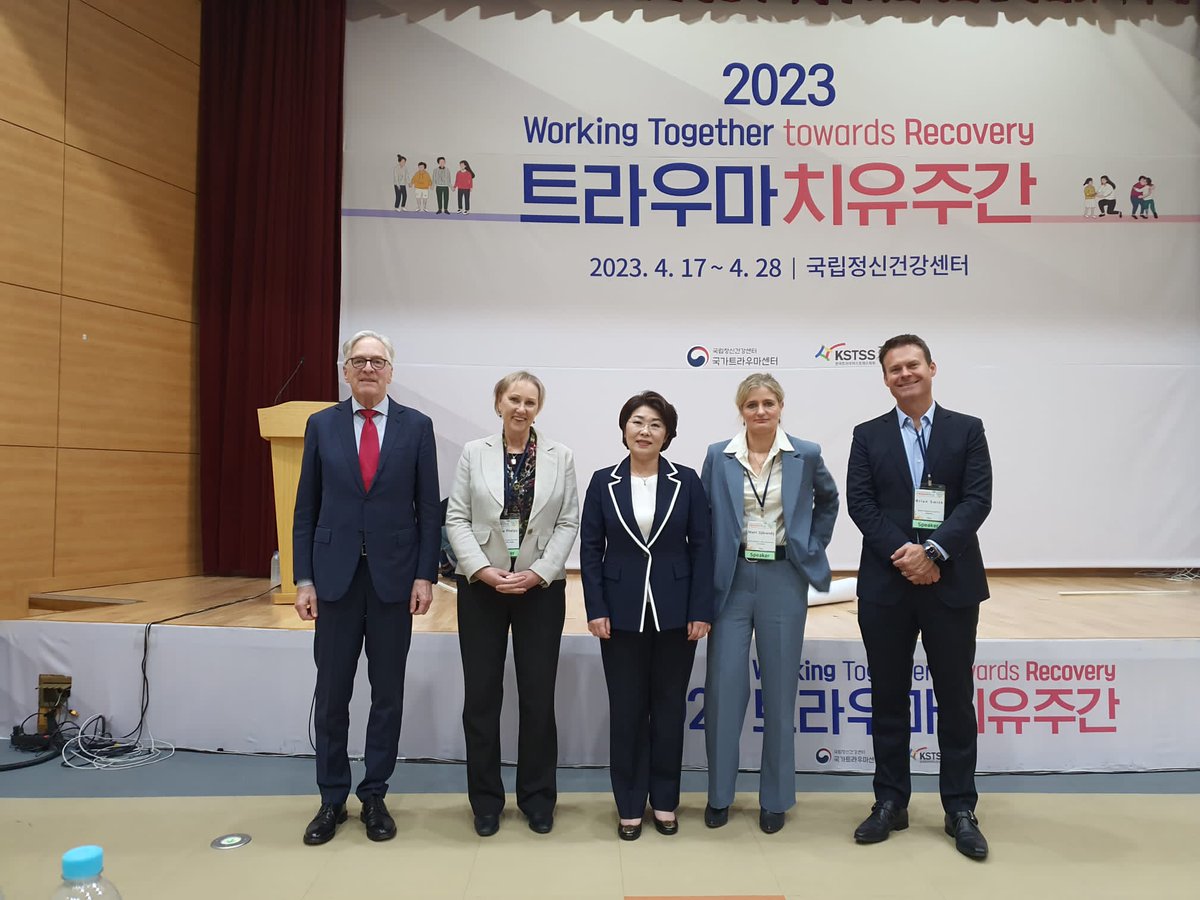 DrBrianNSmith's tweet photo. It was a true honor attending the 2023 Korean Society for Traumatic Stress Studies conference in Seoul last week, and to have been invited to present among great colleagues. @SijbrandijMarit, @SchnyderUlrich, Andrea Phelps, and Jinhee Hyun. #KSTSS #ISTSS #trauma #recovery https://t.co/JEBcYnbb6N