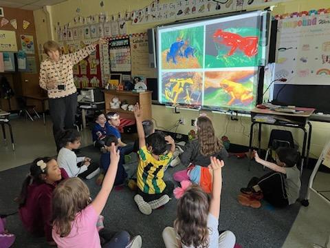 CommackSchools's tweet photo. Learning about the layers of the rainforest and the animals found there, Rolling Hills first graders made butterfly rings. Thanks Mrs. W. #CommackSchools #RollingHills #Rainforest #FirstGrade #LICAS https://t.co/l1A09xoVlc