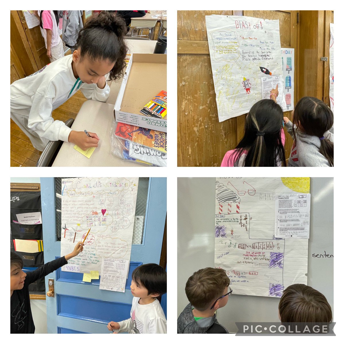 Scholars in class 421 created posters on STEM based questions using all standards they have learned. Then they went on a gallery walk to peer assess based on our problem solving progression. @DrMarionWilson @CChavezD31 @CSD31SI