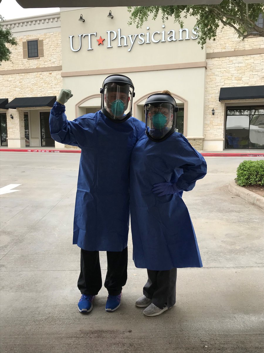 UTPhysicians's tweet image. Today, the World Health Organization declared that COVID-19 is no longer a global health emergency. This is the post to 𝗹𝗶𝗸𝗲 today because we came so far.

To all of the health care professionals who bravely suited up like these two employees (masks, shields, gowns) to staff