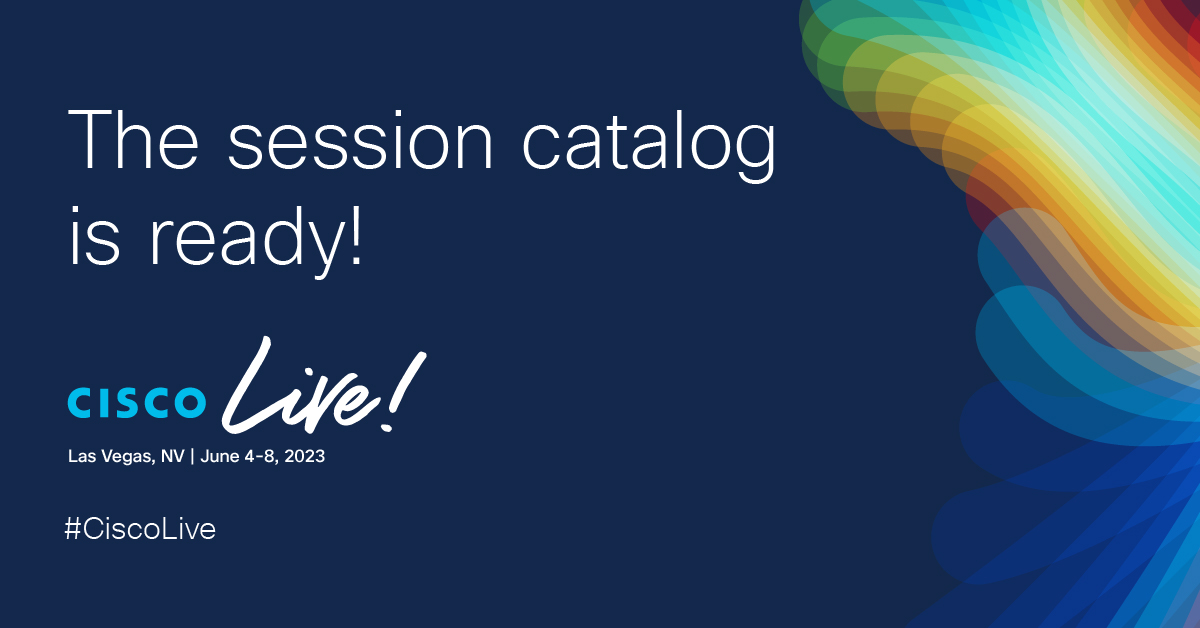 billwaz's tweet photo. Big news… #CiscoLive Scheduler tool is officially OPEN! 📣📣 Start planning your week and secure your favorite sessions now.

https://t.co/WPzFL3fpk4 https://t.co/i6TDnbd8qY