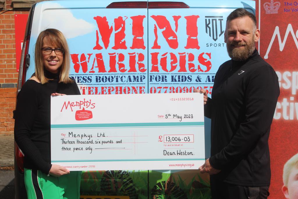 Today, <a href="/miniwarriors2/">Mini Warriors</a> visited <a href="/MenphysUK/">Menphys</a> to present them with a cheque for £13,006.03 from the challenge.

The money donated will be going towards a new activity club for young people with disabilities.

Thank you to everyone who supported the challenge, you made this happen!