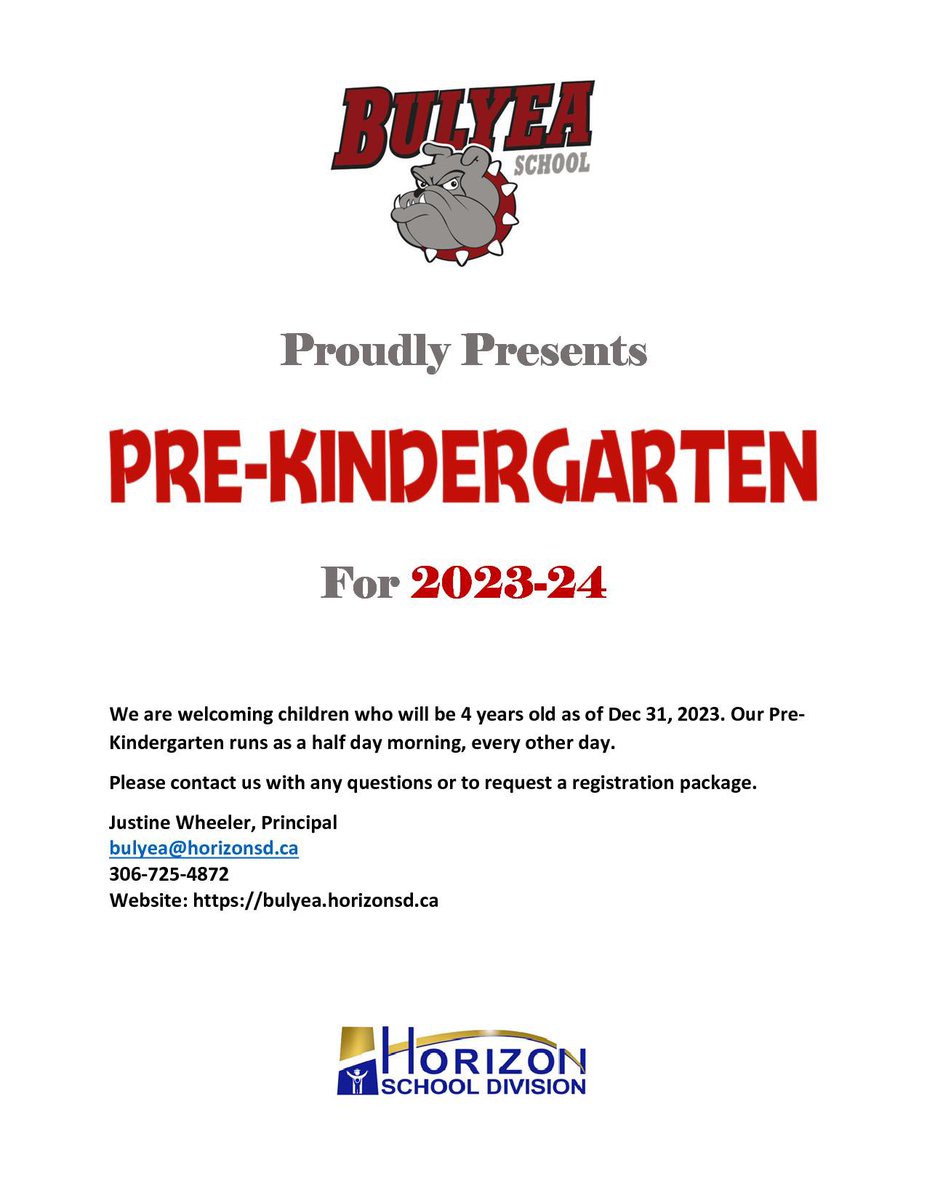 bulyeaschool's tweet image. Pre-K is coming back to BES! Please pass along to anyone who might be interested.