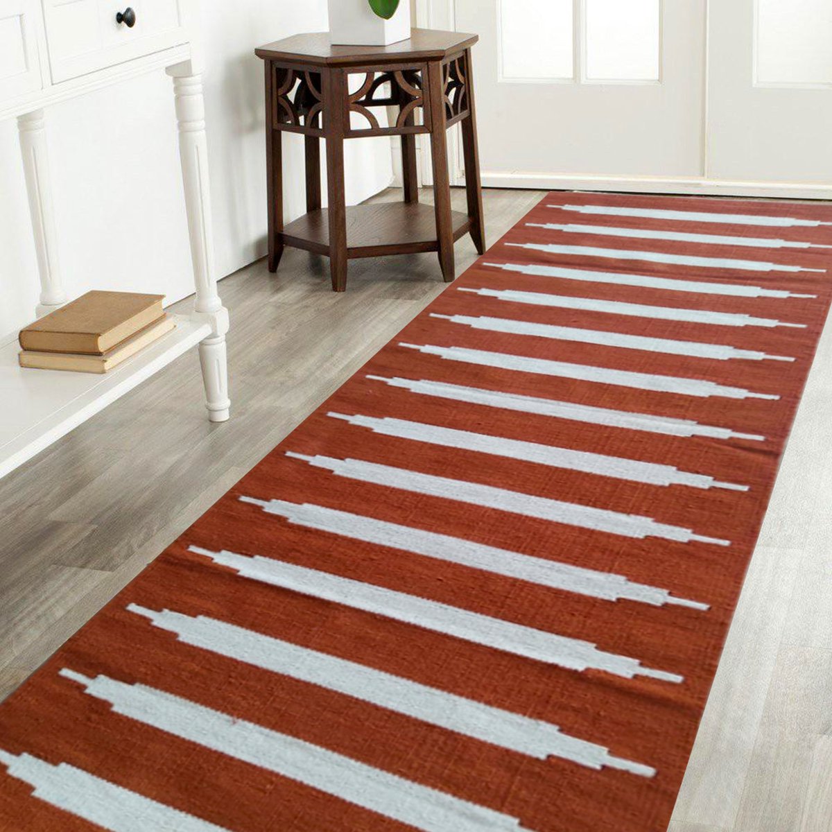Thanks for the great review Kitty C. ★★★★★! etsy.me/418iSzA #etsy #brown #wedding #rectangle #white #abstract #bedroom #countryfarmhouse #runner #cottonrug #arearug #kitchenrug #bathroomrug #runnerrug #kitchenrunner #stairecaserug #bedsiderug