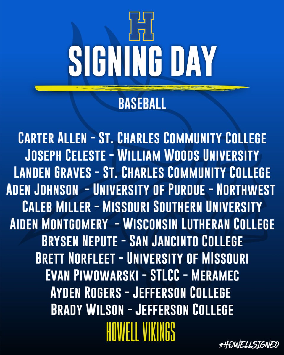 FHVikings's tweet photo. Congrats to our Baseball players that will further their education and play baseball at the college level! #HowellSigned #unmatcHed https://t.co/5xPo6mo5BU