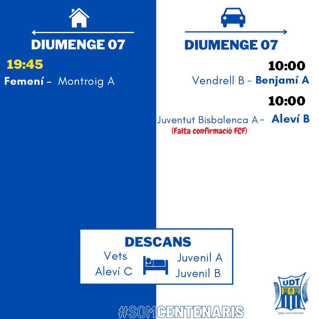 Partits del cap de setmana!🔵⚪️
#torredembarra