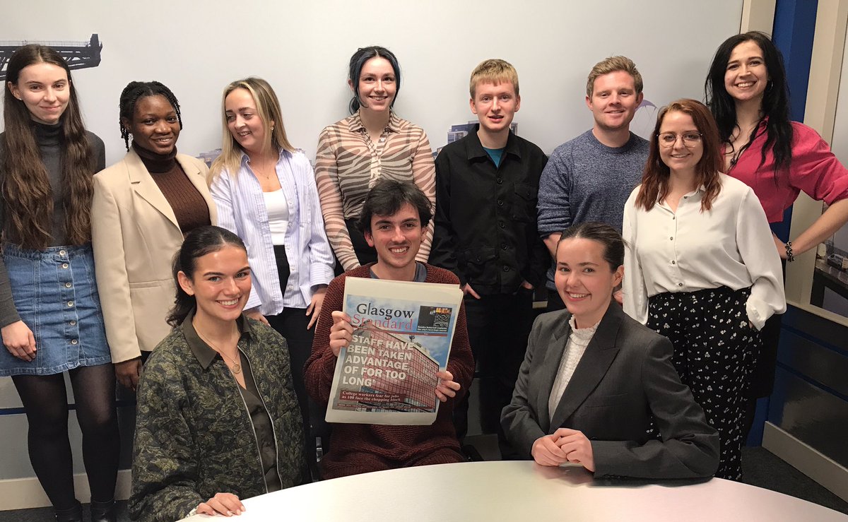 The end of a great newsweek for our <a href="/CaledonianNews/">Glasgow Caledonian University</a> MA Multimedia Journalism students - four days of radio, TV, online and of course print stories for <a href="/GlasgowStand/">Glasgow Standard</a>