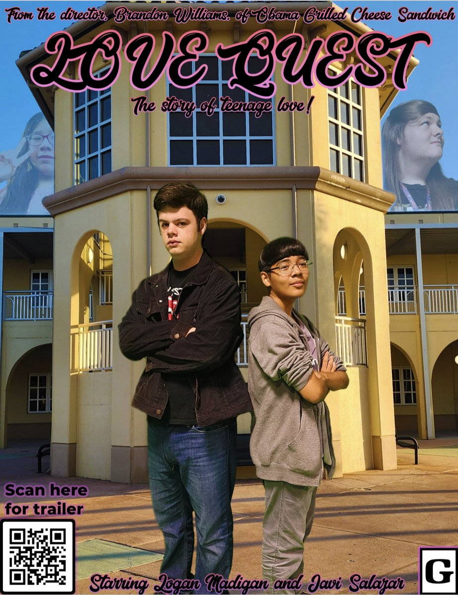 PRHS_Tech's tweet image. Digital Design students were tasked with making a Movie Poster. Brandon is in both my TV Production and Design class. So he made a poster for his movie! The QR code works too. 😉