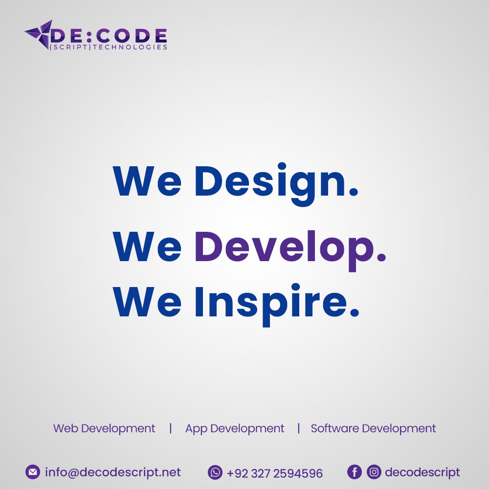 DecodeScritpt's tweet image. Decode Script Design and Develop Your Business Website ASP.Net MVC and PhP Laravel web app development service provider offering custom solutions for businesses of all sizes.
#ASPNETWebAppDevelopment #CustomASPNETWebApp #phplaravel #MobileFriendlyASPNETWebApps