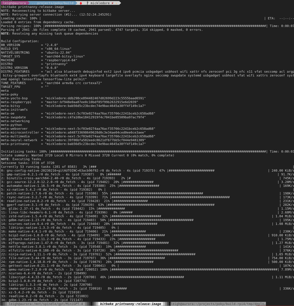 grepLeigh's tweet photo. A lot of people think @printnanny is lots of cool AI, but it's mostly compiling Linux kernels + userspace packages! 

PrintNanny OS v0.7.0 (codename: "E" Mickledore) is on the way, with support for @Raspberry_Pi camera module v3. https://t.co/aNNa0xYSi6