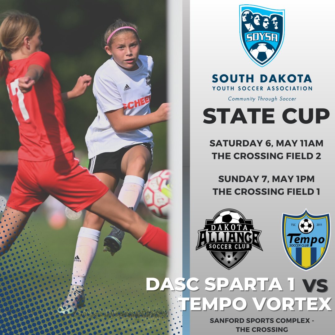 Dakota_Alliance's tweet photo. DASC 2010 Sparta 1 takes on Tempo Vortex in a two-game series for the State Championship!
Drop what you're doing and go cheer them on at The Crossing on Saturday and Sunday!
#morethanaclub
#rdtoohio
#pcup2023 https://t.co/DNX4XVviJV