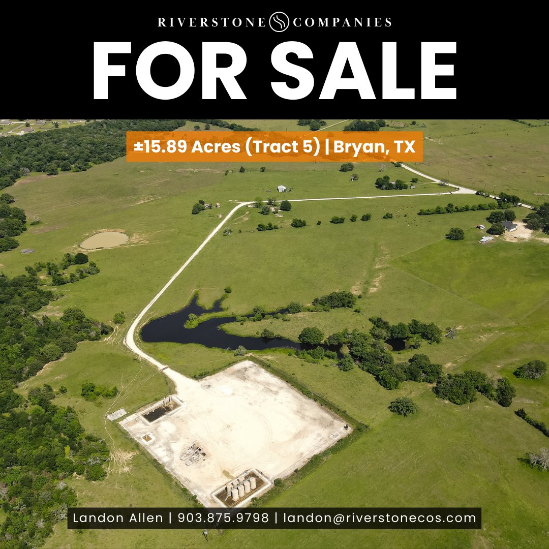 RiverstoneLand's tweet photo. 📌FOR SALE | TBD Wilcox Lane (Tract 5)
- 16-acre tract located just outside Bryan city limits
- Unique 2-acre stocked pond
- Water well
- Power is available
- #Agexempt w/ low taxes
- Partially fenced
- Additional tracts available
Call Landon Allen to schedule a showing today! https://t.co/v3rAkV89ng