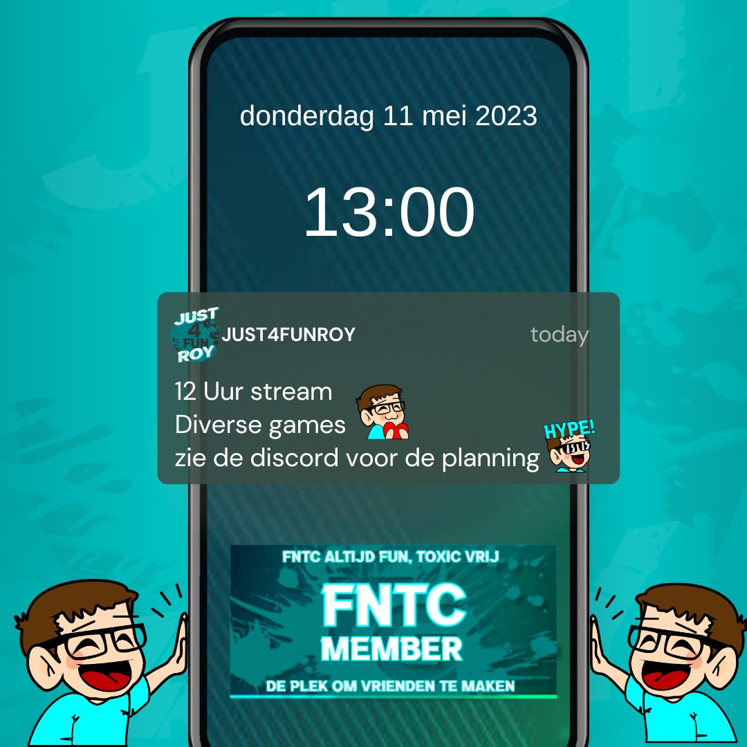 Just4FunRoy's tweet photo. donderdag 11 mei ga ik 12 uur live
kom je ook kijken?
#twitchstreamer #fntc_member #ContentCreator #12uurstream #community https://t.co/LQD2JHWAaw