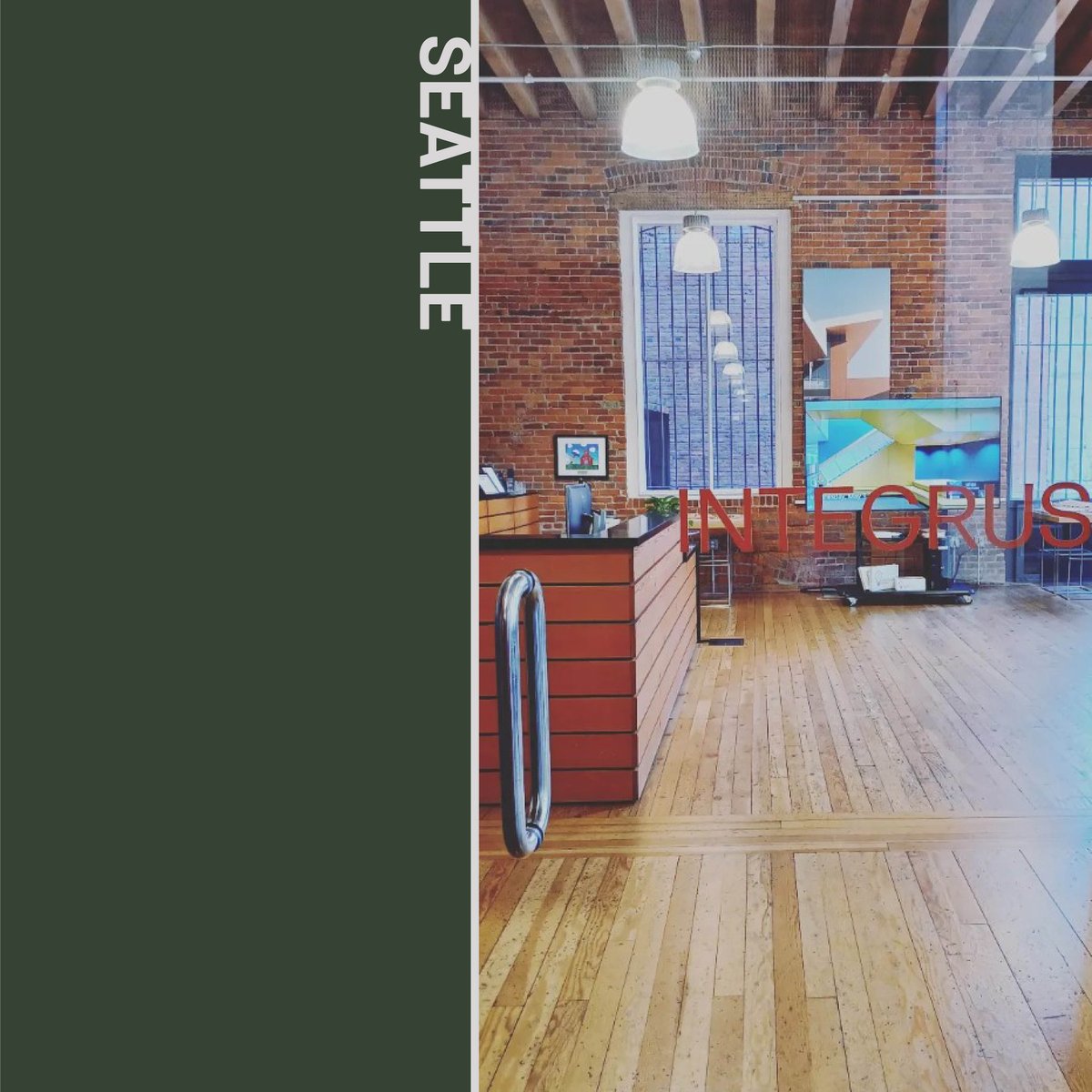 Exciting to see our new logo present in each office. Inside, outside – a graphic representation of our design for beauty, function, and resilience.

#integrusarchitecture #ygh+integrus #rebrand #Portland #Spokane #Seattle