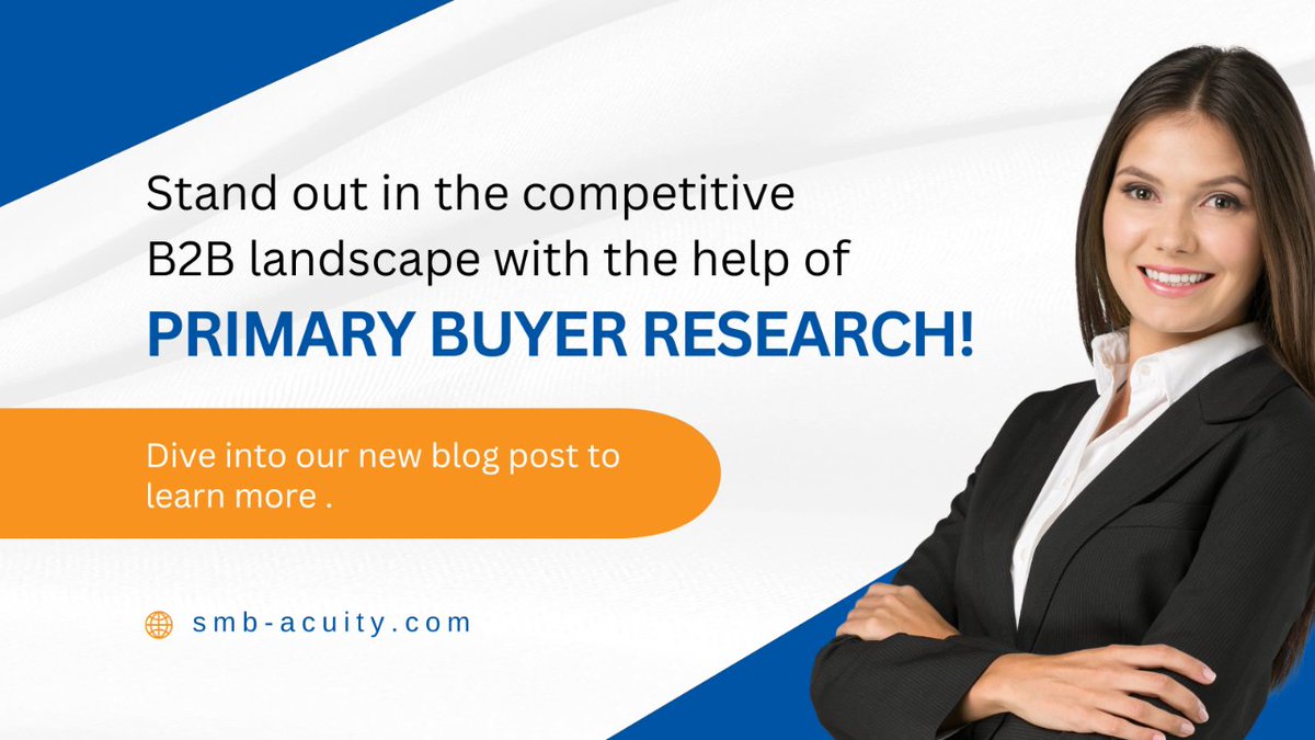 Stand out in the competitive B2B landscape with the help of primary buyer research! 🌐 Dive into our new blog post to learn more 🔎 #B2BSales #MarketingStrategy #BuyerResearch smb-acuity.com/unlocking-b2b-…